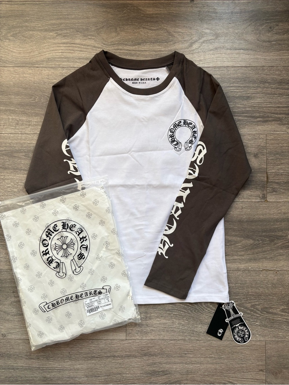 Chrome Hearts Brown & White Long Sleeve tee